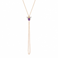 AURELIA BEE MILA GOLD DIAMOND AMETHYST HAND CHAIN