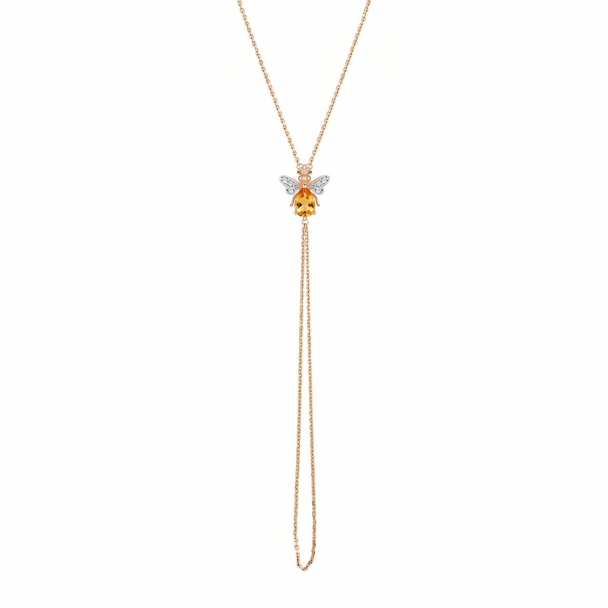 AURELIA BEE MILA GOLD DIAMOND CITRIN HAND CHAIN