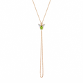 AURELIA BEE MILA GOLD DIAMOND PERIDOT HAND CHAIN