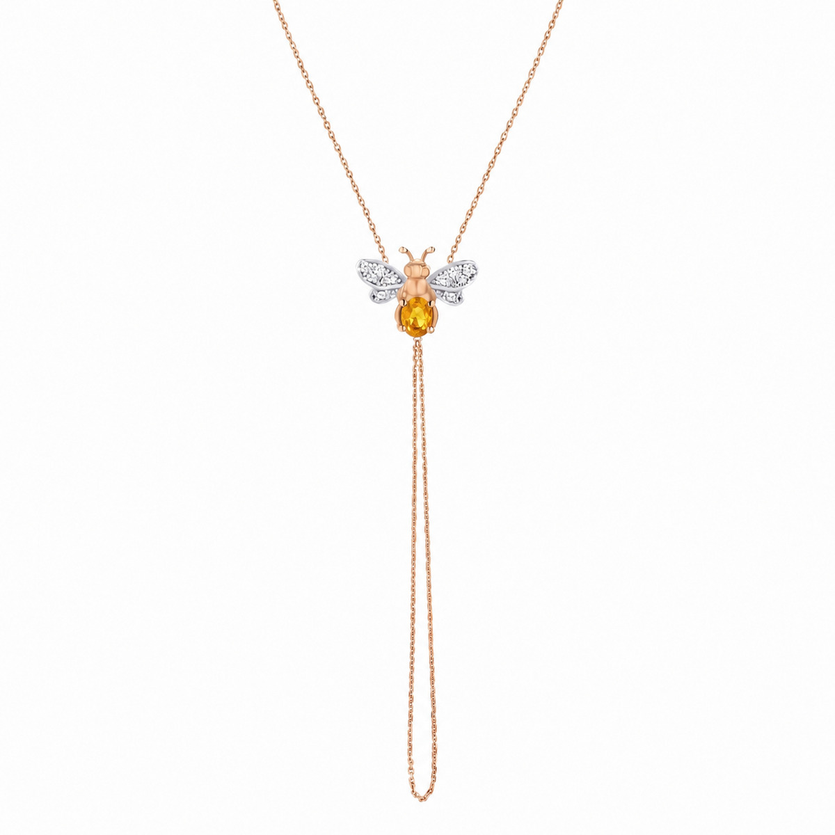 AURELIA BEE LIVA GOLD DIAMOND CITRIN HAND CHAIN