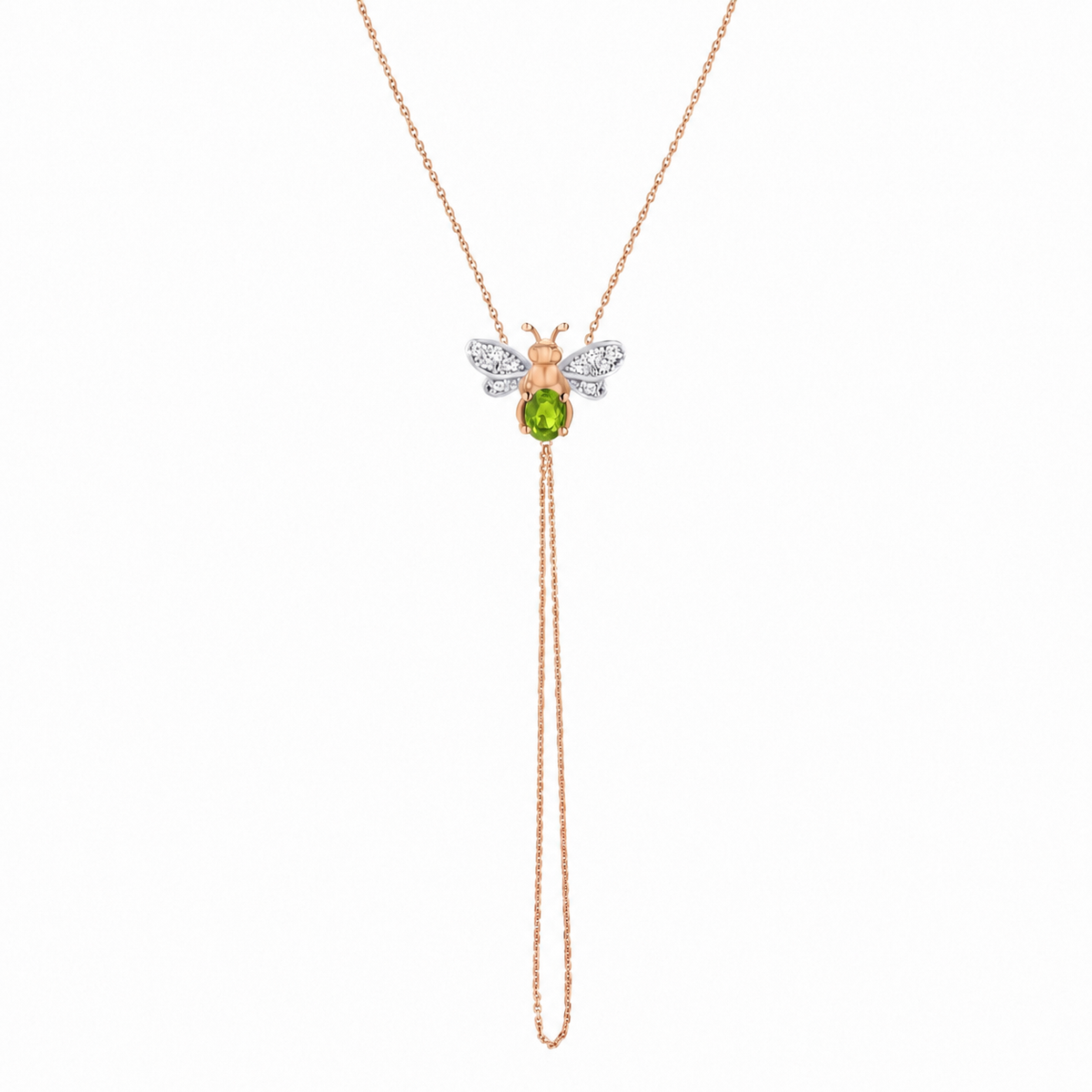 AURELIA BEE LIVA GOLD DIAMOND PERIDOT HAND CHAIN