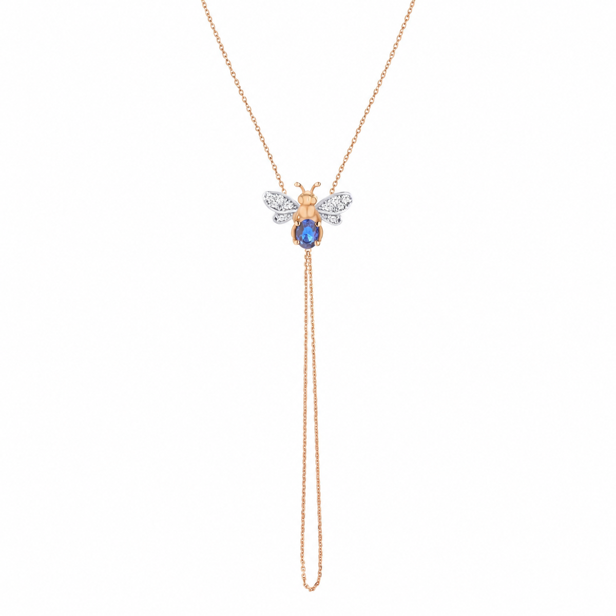 AURELIA BEE LIVA GOLD DIAMOND SAPPHIRE HAND CHAIN
