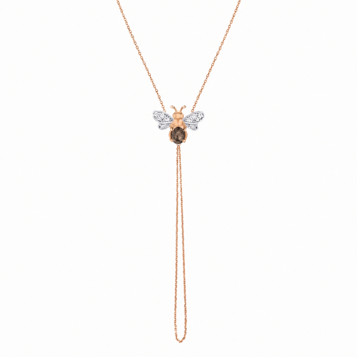 AURELIA BEE LIVA GOLD DIAMOND SMOKY TOPAZ HAND CHAIN