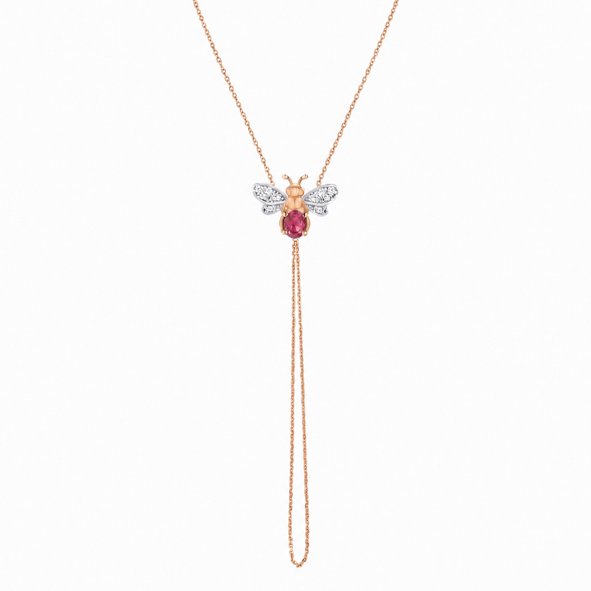 AURELIA BEE LIVA GOLD DIAMOND RUBY HAND CHAIN