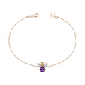 AURELIA BEE MILA GOLD DIAMOND AMETHYST BRACELET