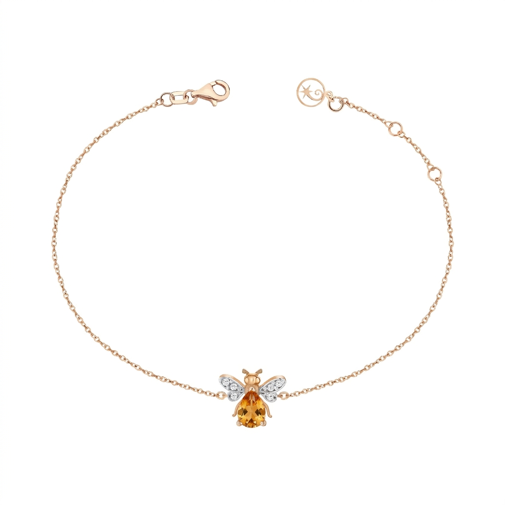 AURELIA BEE MILA GOLD DIAMOND CITRIN BRACELET