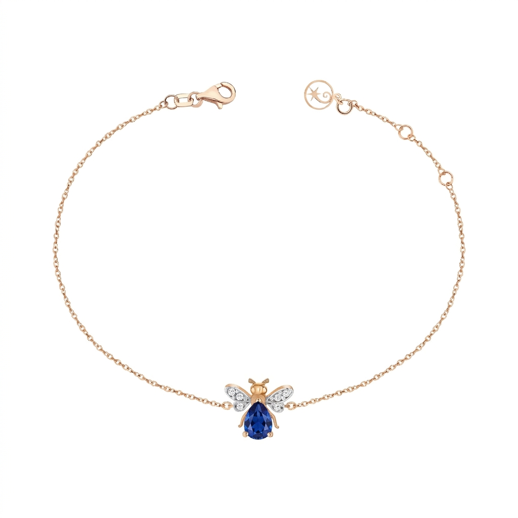 AURELIA BEE MILA GOLD DIAMOND SAPPHIRE BRACELET