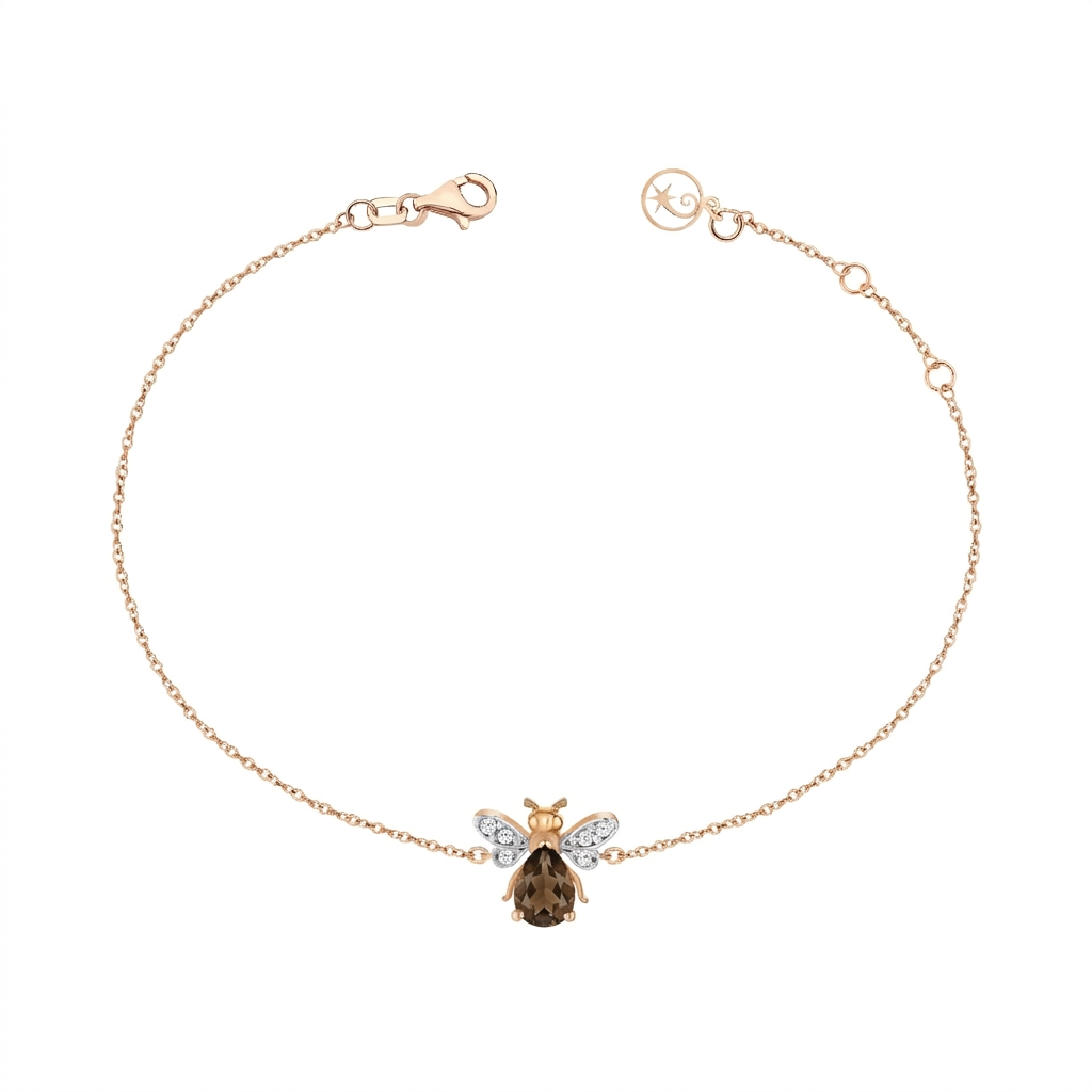 AURELIA BEE MILA GOLD DIAMOND SMOKY TOPAZ BRACELET