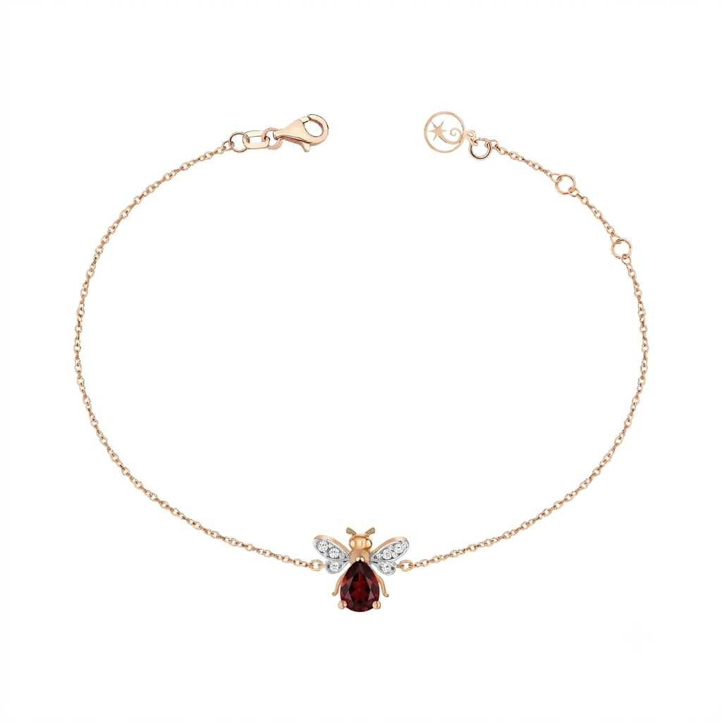 AURELIA BEE MILA GOLD DIAMOND GARNET BRACELET