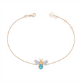AURELIA BEE LIVA GOLD DIAMOND BLUE TOPAZ BRACELET