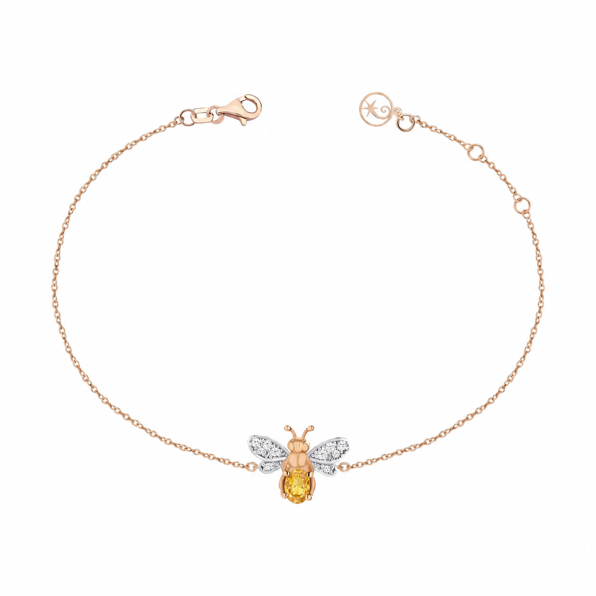 AURELIA BEE LIVA GOLD DIAMOND CITRIN BRACELET