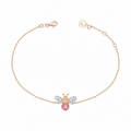 AURELIA BEE LIVA GOLD DIAMOND PINK SAPPHIRE BRACELET