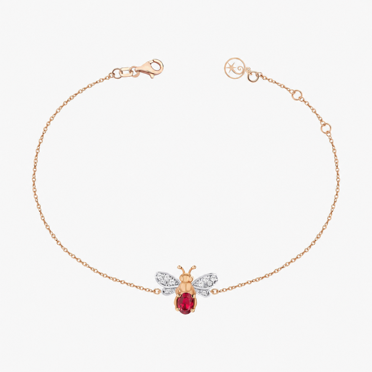 AURELIA BEE LIVA GOLD DIAMOND RUBY BRACELET