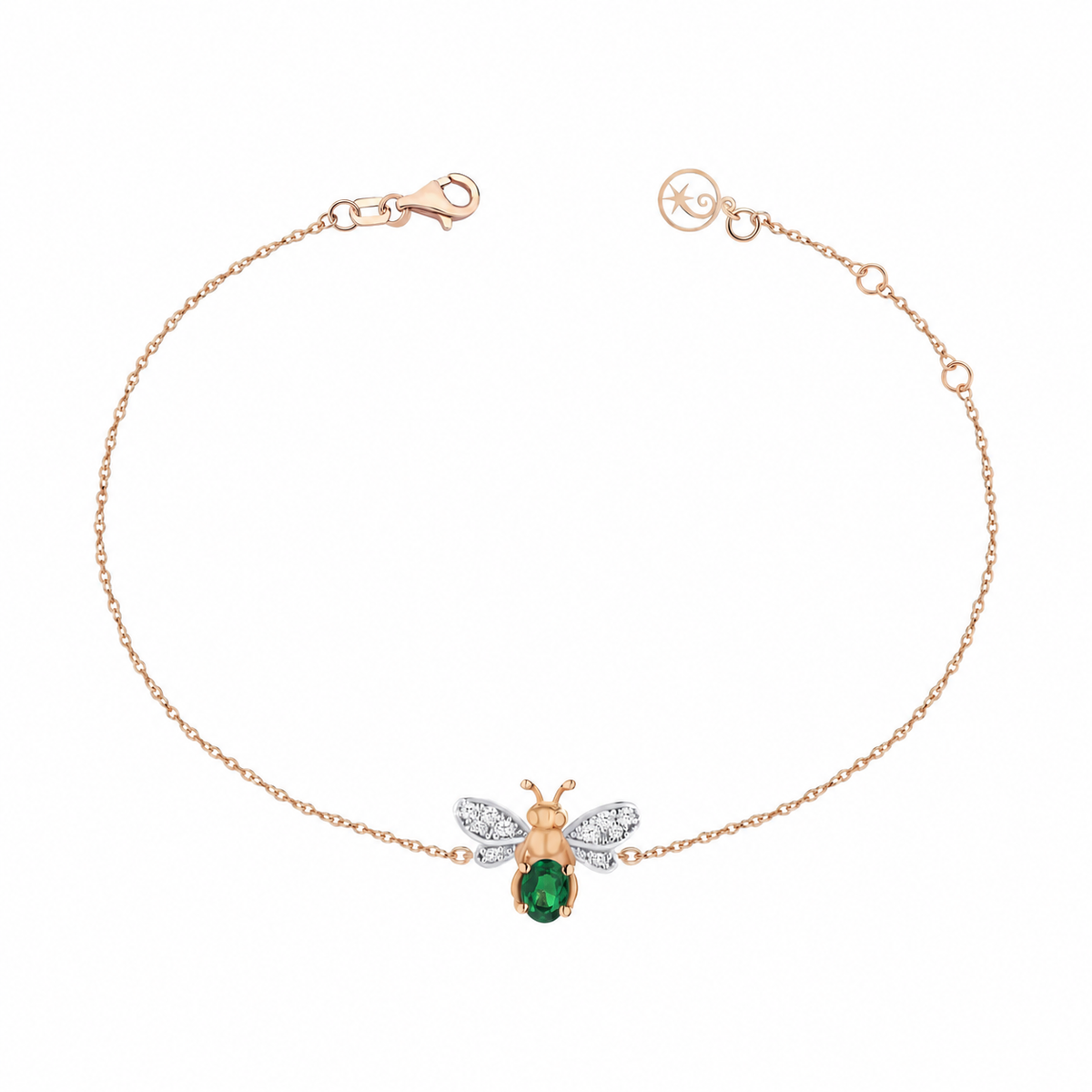 AURELIA BEE LIVA GOLD DIAMOND EMERALD BRACELET