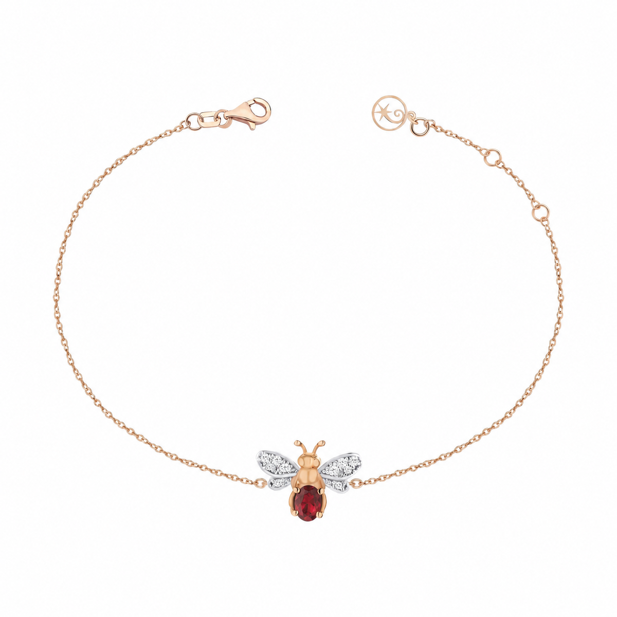 AURELIA BEE LIVA GOLD DIAMOND GARNET BRACELET