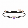 AURELIA BEE MILA GOLD DIAMOND AMETHYST CORD BRACELET