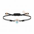 AURELIA BEE MILA GOLD DIAMOND BLUE TOPAZ CORD BRACELET