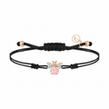 AURELIA BEE MILA GOLD DIAMOND PINK SAPPHIRE CORD BRACELET