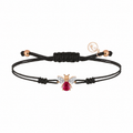 AURELIA BEE MILA GOLD DIAMOND RUBY CORD BRACELET