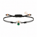 AURELIA BEE MILA GOLD DIAMOND EMERALD CORD BRACELET