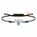 AURELIA BEE LIVA GOLD DIAMOND BLUE TOPAZ CORD BRACELET