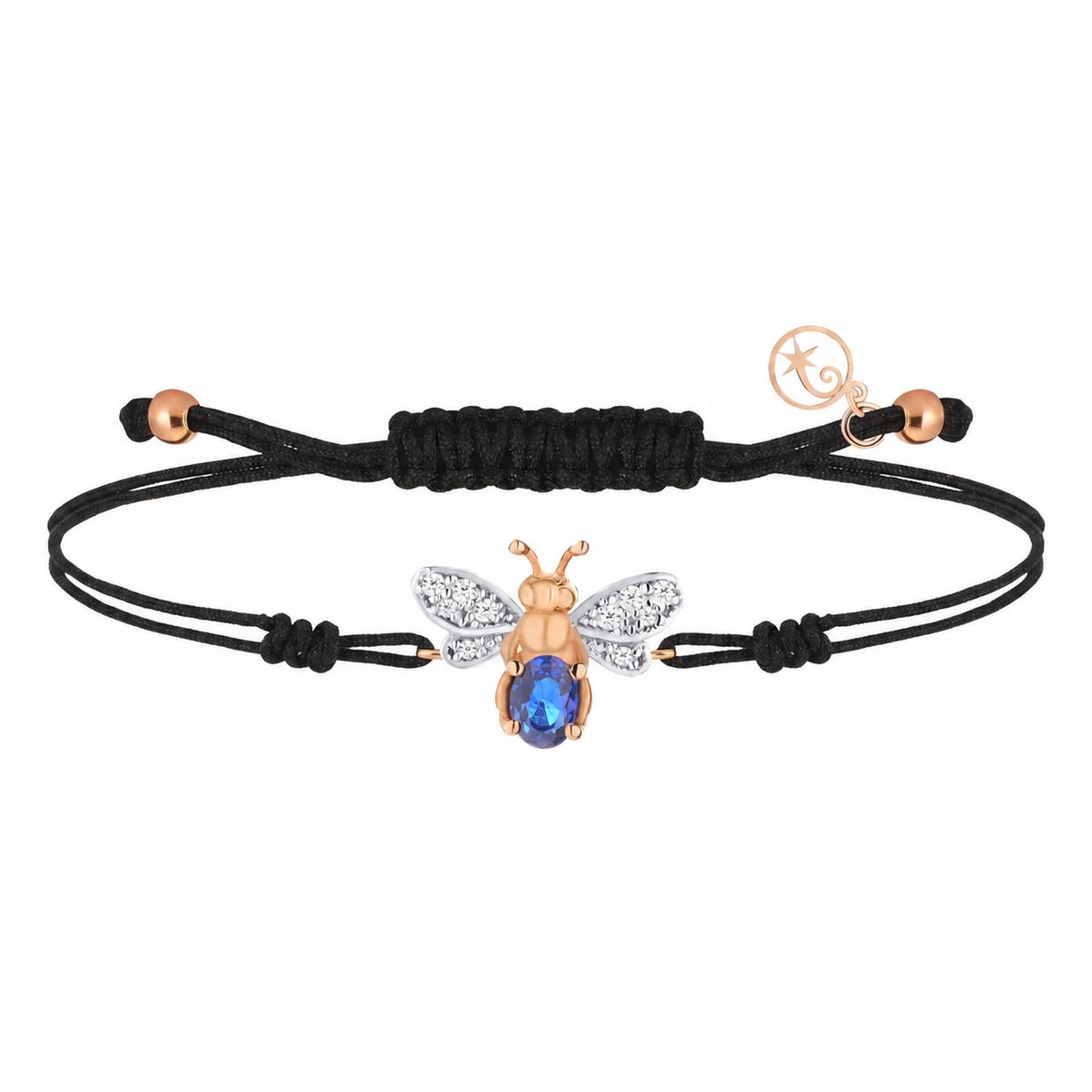 AURELIA BEE LIVA GOLD DIAMOND SAPPHIRE CORD BRACELET
