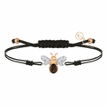 AURELIA BEE LIVA GOLD DIAMOND SMOKY TOPAZ CORD BRACELET