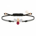 AURELIA BEE LIVA GOLD DIAMOND RUBY CORD BRACELET