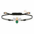 AURELIA BEE LIVA GOLD DIAMOND EMERALD CORD BRACELET
