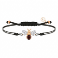 AURELIA BEE LIVA GOLD DIAMOND GARNET CORD BRACELET