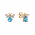 AURELIA BEE MILA GOLD DIAMOND BLUE TOPAZ EARRING