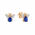 AURELIA BEE MILA GOLD DIAMOND SAPPHIRE EARRING