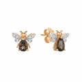 AURELIA BEE MILA GOLD DIAMOND SMOKY TOPAZ EARRING