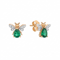 AURELIA BEE MILA GOLD DIAMOND EMERALD EARRING