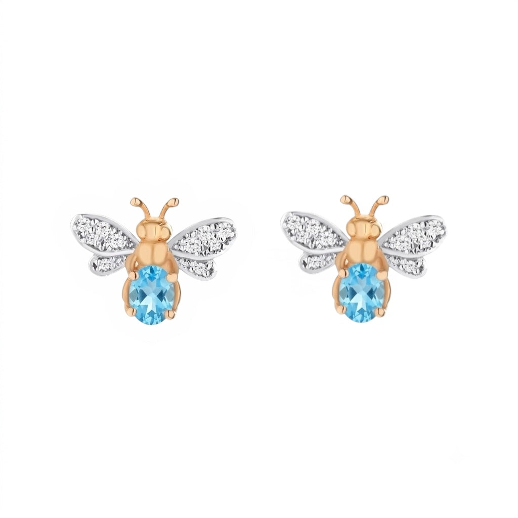 AURELIA BEE LIVA GOLD DIAMOND AMETHYST EARRING