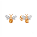 AURELIA BEE LIVA GOLD DIAMOND CITRIN EARRING