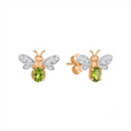 AURELIA BEE LIVA GOLD DIAMOND PERIDOT EARRING