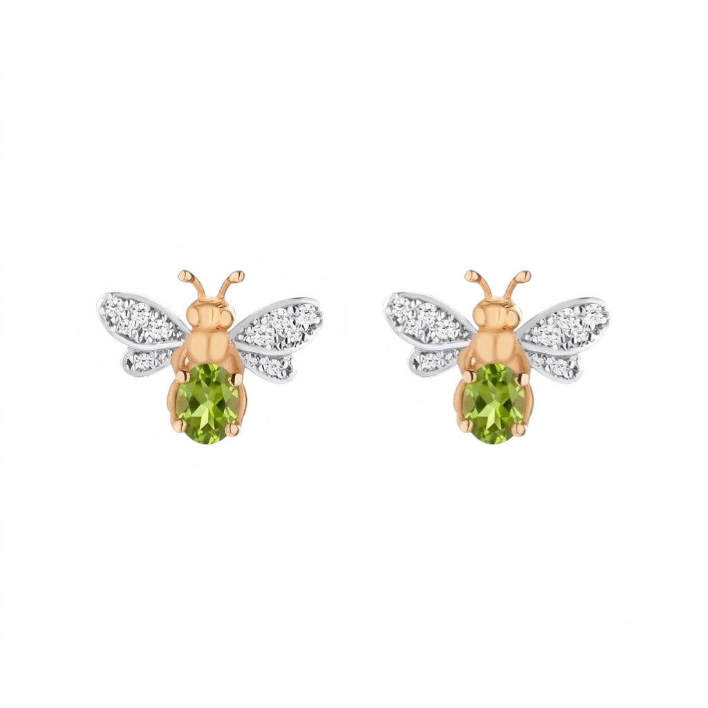 AURELIA BEE LIVA GOLD DIAMOND AMETHYST EARRING