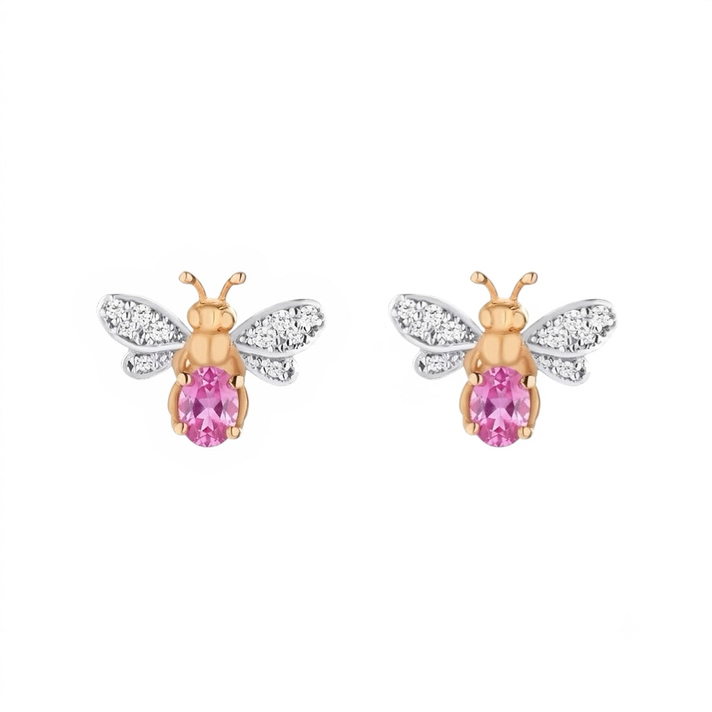 AURELIA BEE LIVA GOLD DIAMOND AMETHYST EARRING