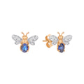 AURELIA BEE LIVA GOLD DIAMOND SAPPHIRE EARRING