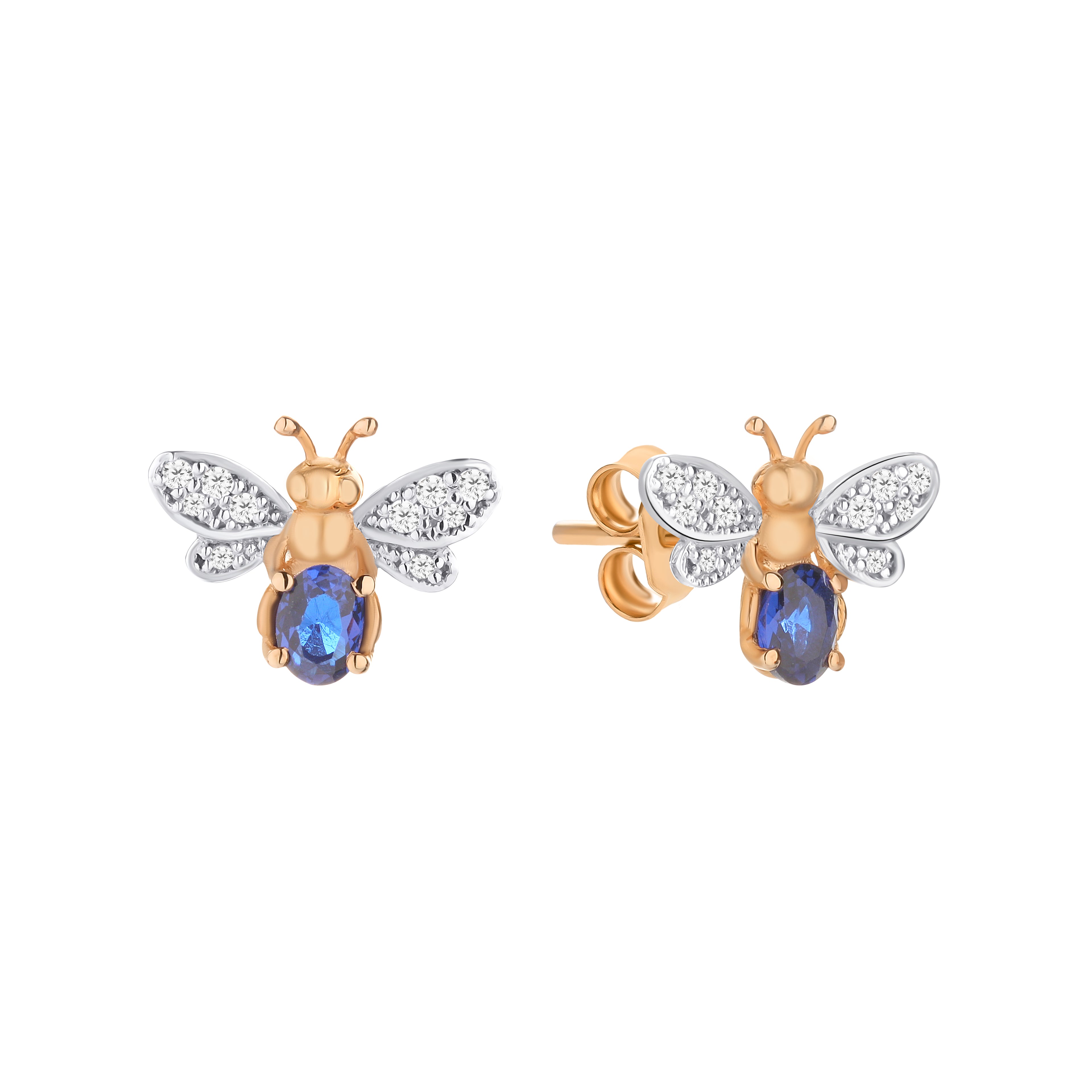 AURELIA BEE LIVA GOLD DIAMOND AMETHYST EARRING