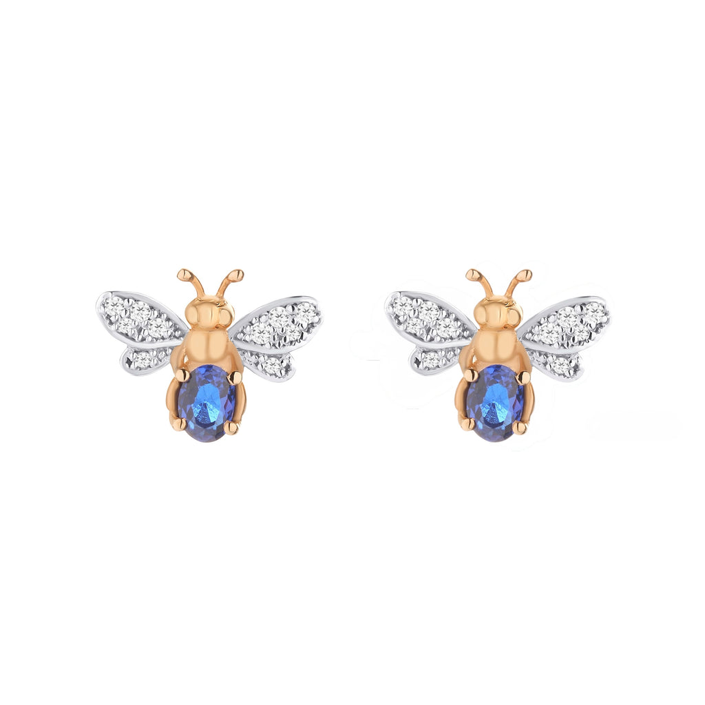 AURELIA BEE LIVA GOLD DIAMOND AMETHYST EARRING