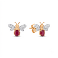 AURELIA BEE LIVA GOLD DIAMOND RUBY EARRING