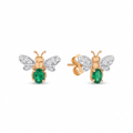 AURELIA BEE LIVA GOLD DIAMOND EMERALD EARRING