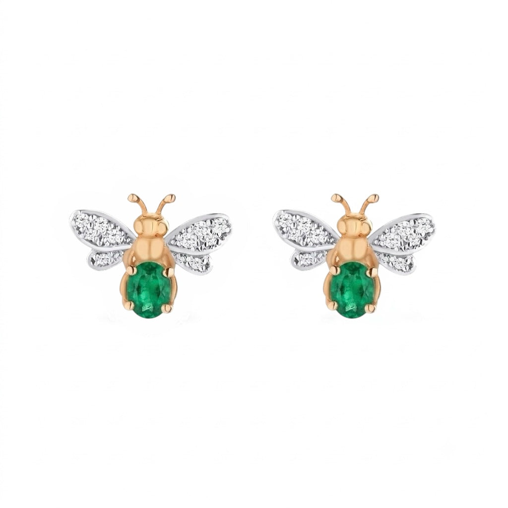 AURELIA BEE LIVA GOLD DIAMOND AMETHYST EARRING