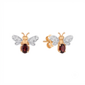 AURELIA BEE LIVA GOLD DIAMOND GARNET EARRING