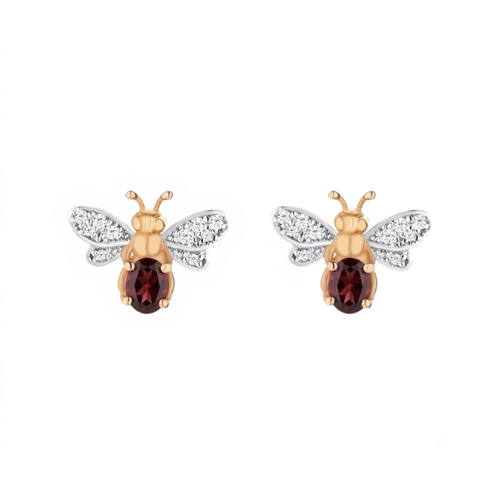 AURELIA BEE LIVA GOLD DIAMOND AMETHYST EARRING