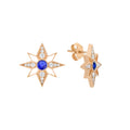 VEGA STAR VESPERA GOLD DIAMOND SAPPHIRE EARRING