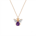 AURELIA BEE MILA GOLD DIAMOND AMETHYST NECKLACE