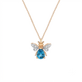 AURELIA BEE MILA GOLD DIAMOND BLUE TOPAZ NECKLACE